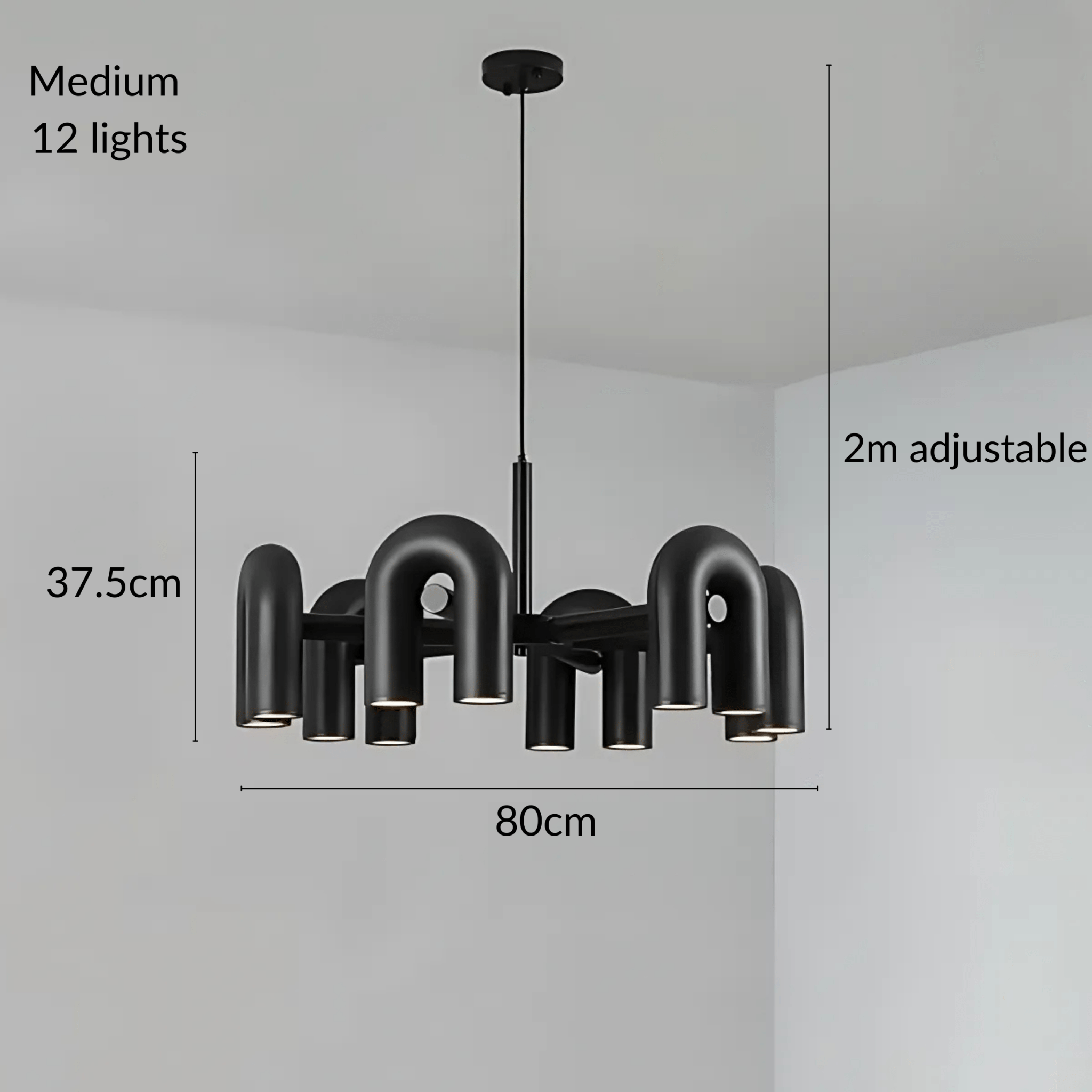 Freyza - Halcyon | Modern Elegant U-Shaped LED Chandelier Lighting