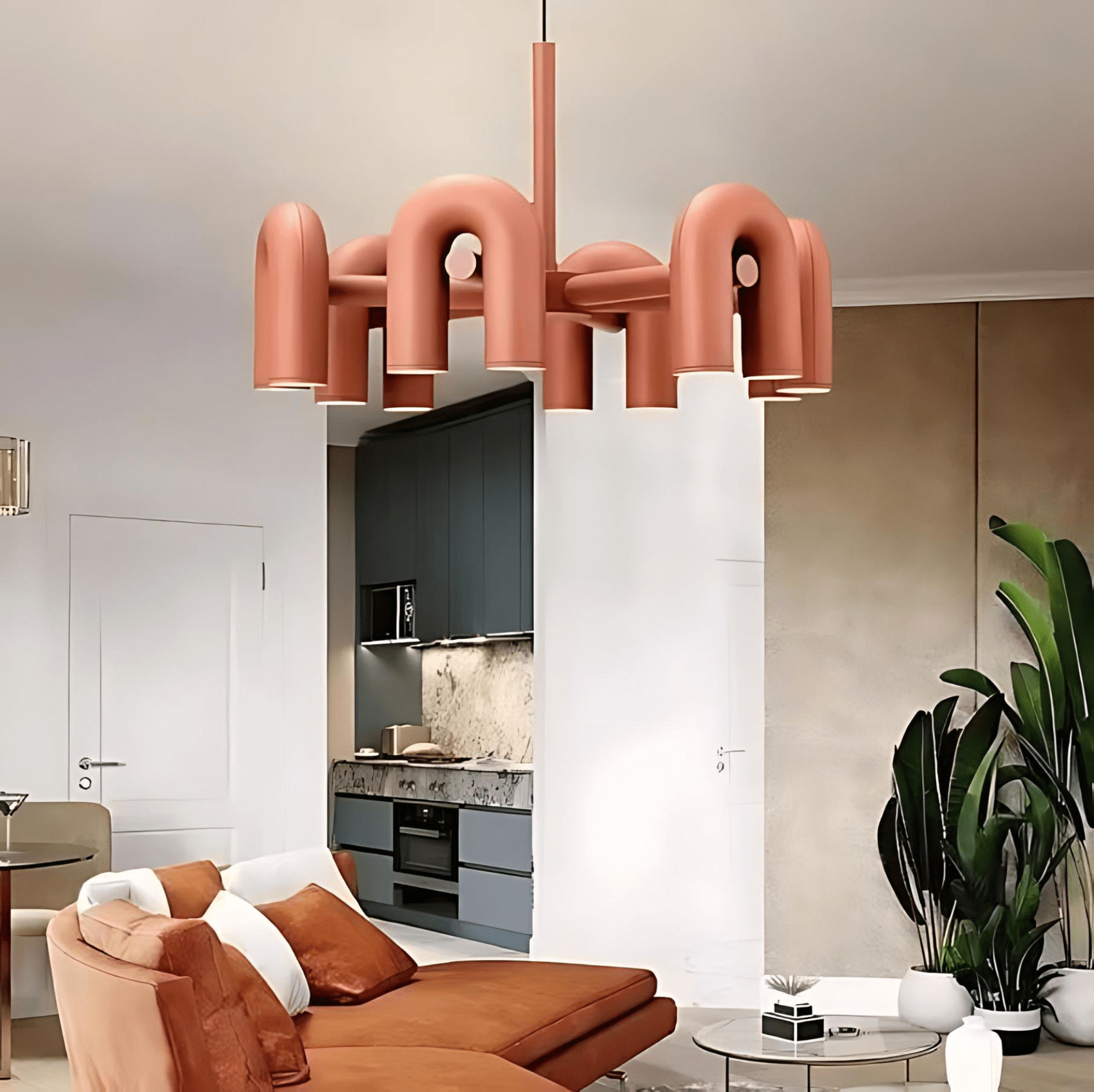 Freyza - Halcyon | Modern Elegant U-Shaped LED Chandelier Lighting