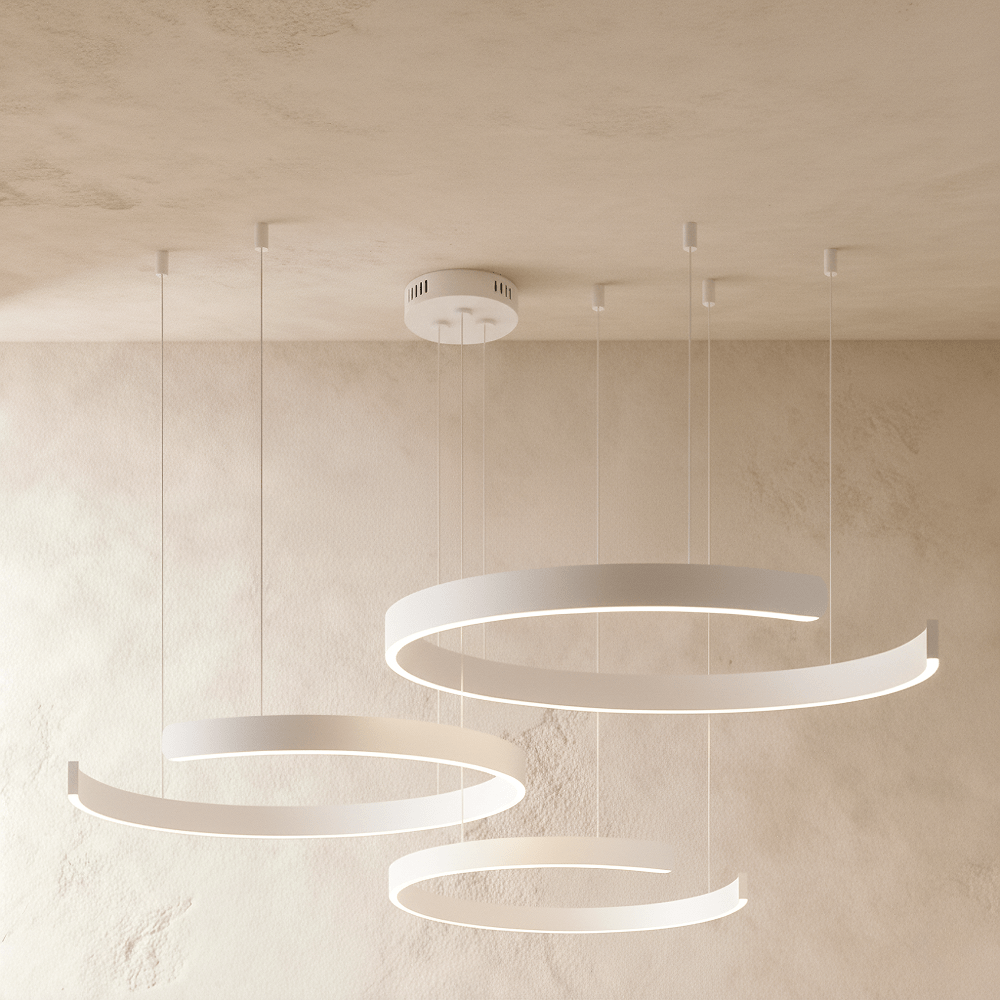 Freyza - HaloSphere | Modern Adjustable LED Ring Chandelier Light Fixture