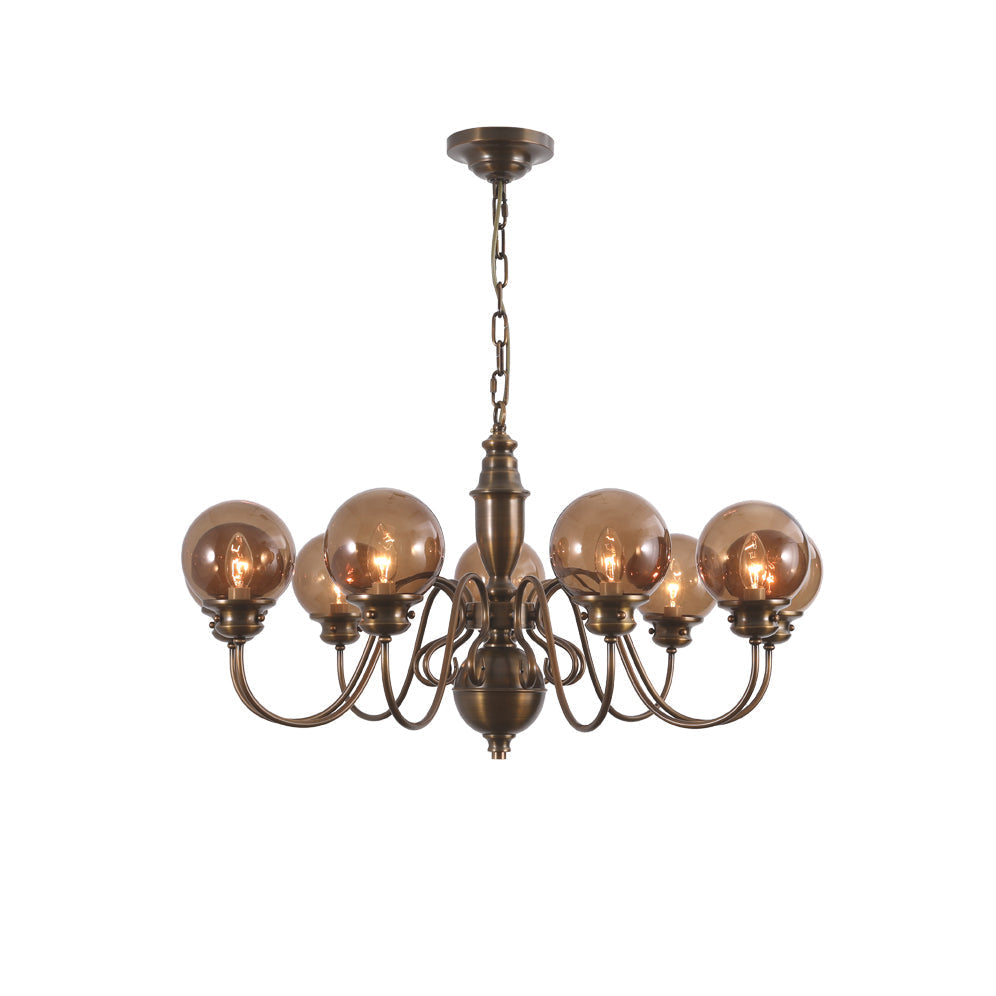 Freyza | Ciphaen Postmodern Luxury Brass Glass Chandelier – Modern Dining Room Living Room