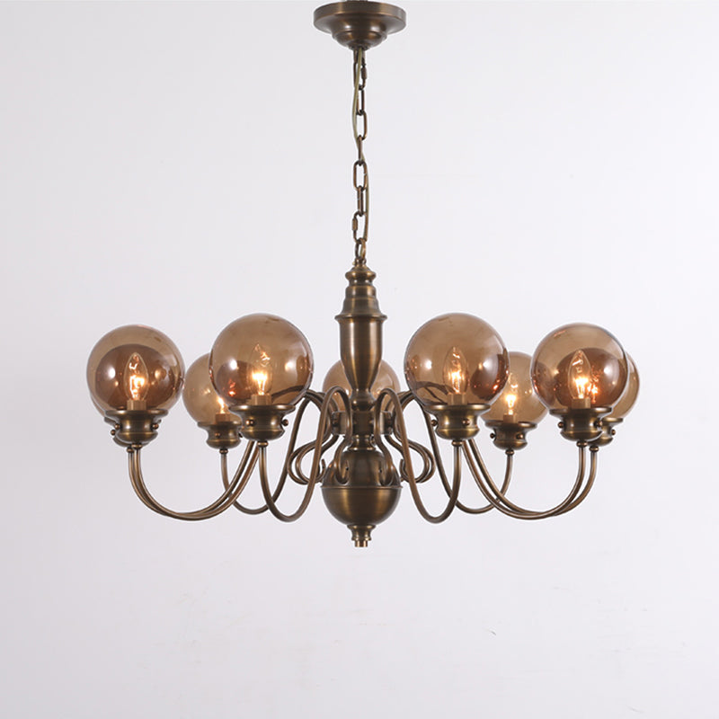 Freyza | Ciphaen Postmodern Luxury Brass Glass Chandelier – Modern Dining Room Living Room