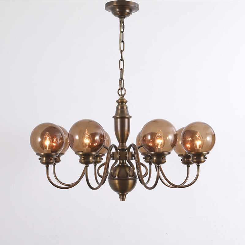 Freyza | Ciphaen Postmodern Luxury Brass Glass Chandelier – Modern Dining Room Living Room