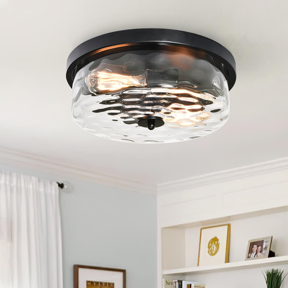 Freyza | Caelix Minimalist Glass Glass Ceiling Light – Minimalist Bedroom Living Room
