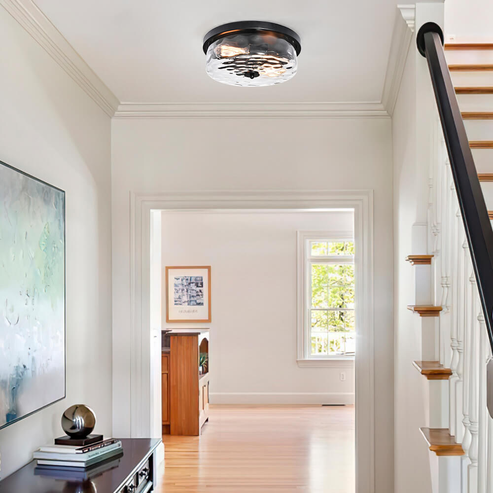 Freyza | Caelix Minimalist Glass Glass Ceiling Light – Minimalist Bedroom Living Room