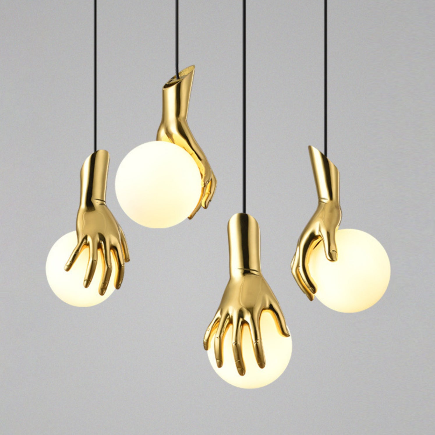 Freyza | Avnorira Hand Holding Brass Glass Pendant Light – Kitchen Dining Room