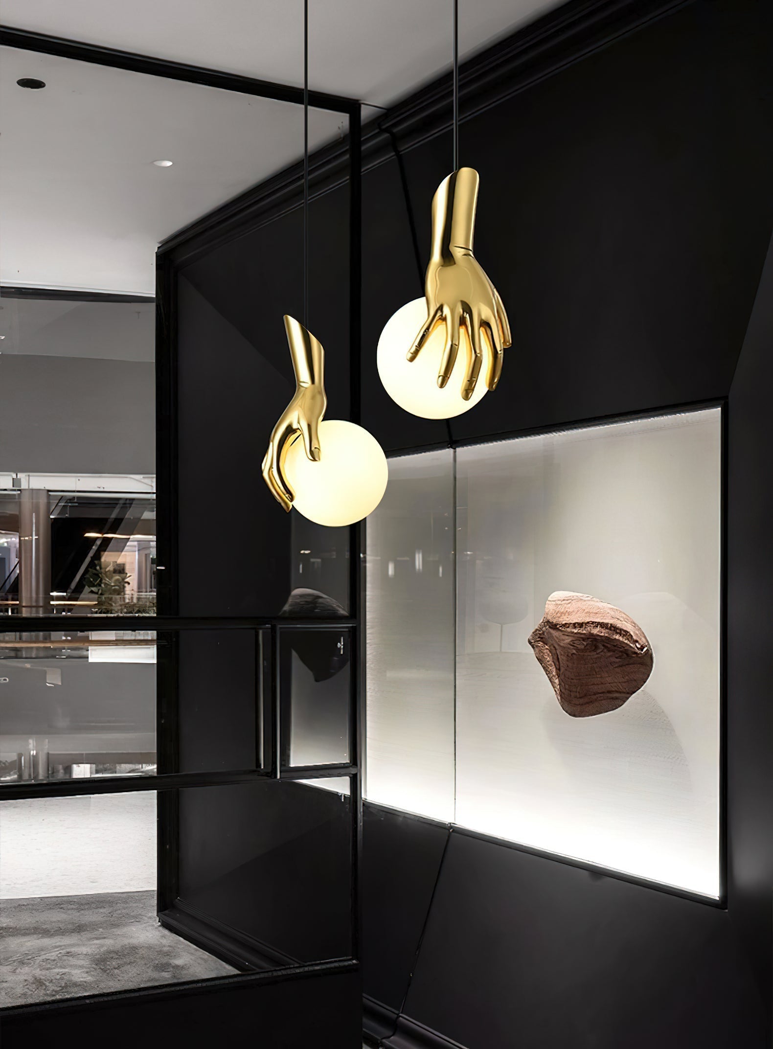 Freyza | Avnorira Hand Holding Brass Glass Pendant Light – Kitchen Dining Room