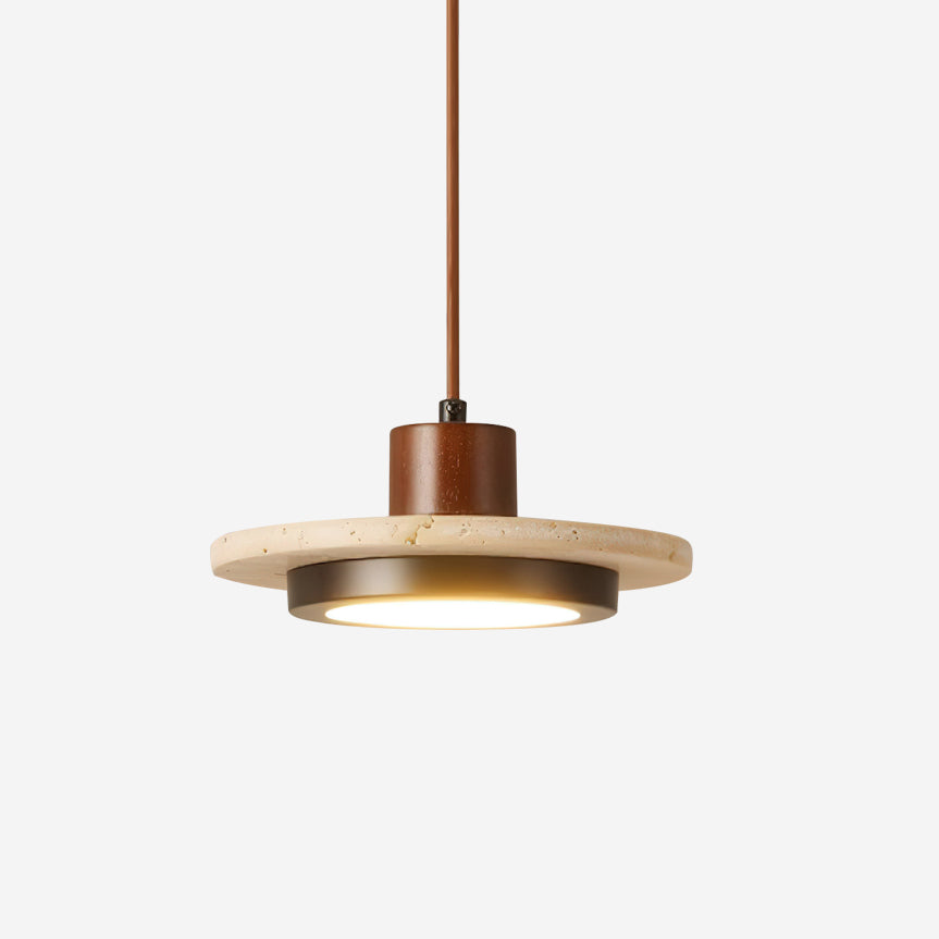 Freyza | Suspension LED en travertin Solaro – Cuisine et salle à manger