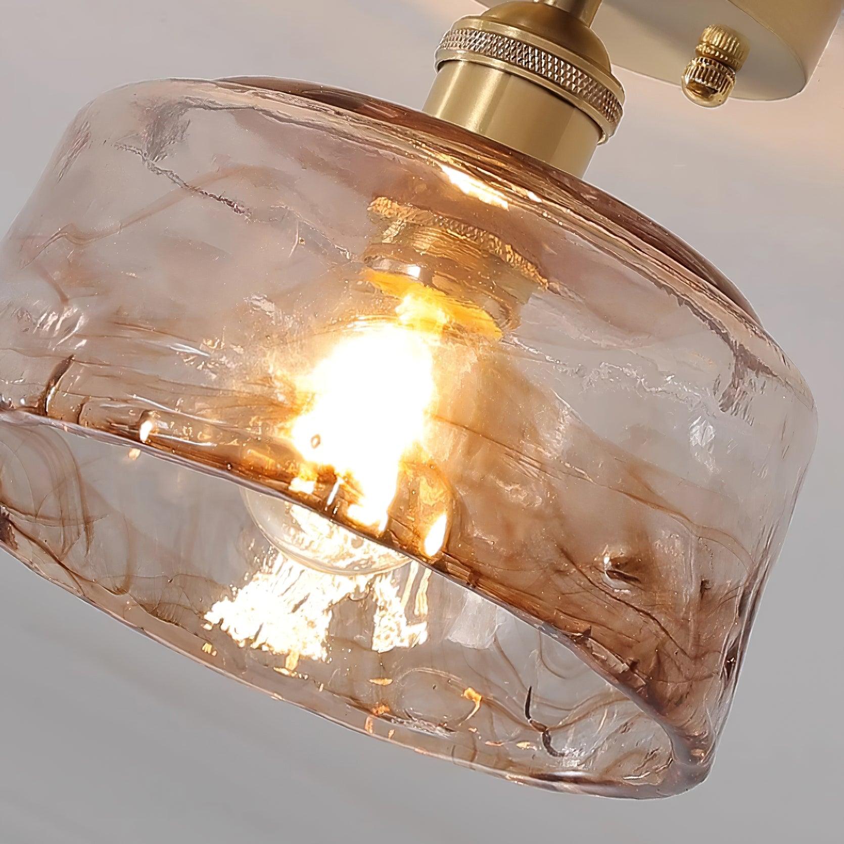 Freyza | Plafonnier en verre ambré torsadé – Chambre, salon