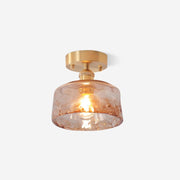 Freyza | Plafonnier en verre ambré torsadé – Chambre, salon