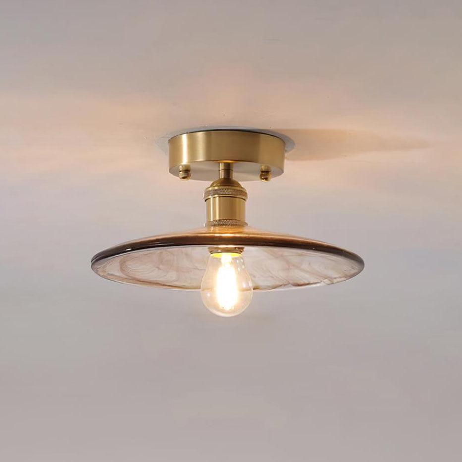 Freyza | Plafonnier en verre ambré torsadé – Chambre, salon