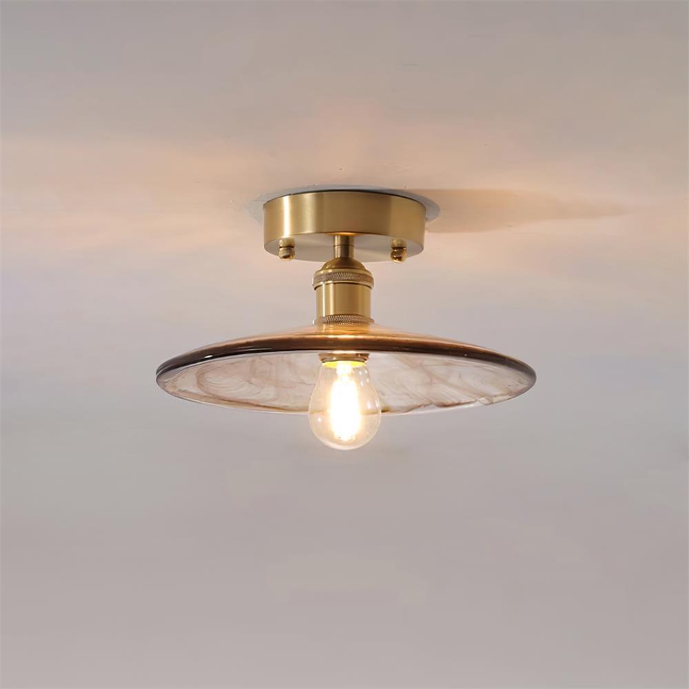 Freyza | Plafonnier en verre ambré torsadé – Chambre, salon