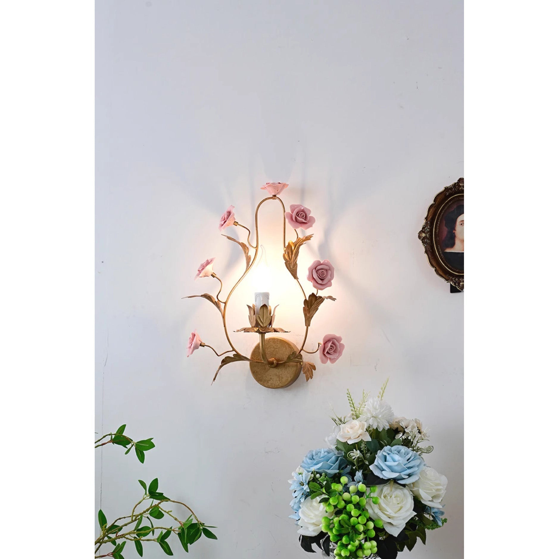 Freyza | Orvara Floral Ceramic Ceramic Wall Light – Bedroom Hallway