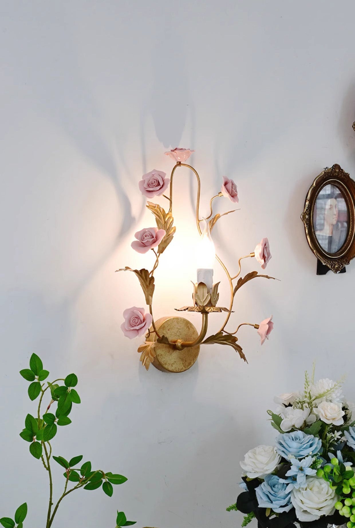 Freyza | Orvara Floral Ceramic Ceramic Wall Light – Bedroom Hallway
