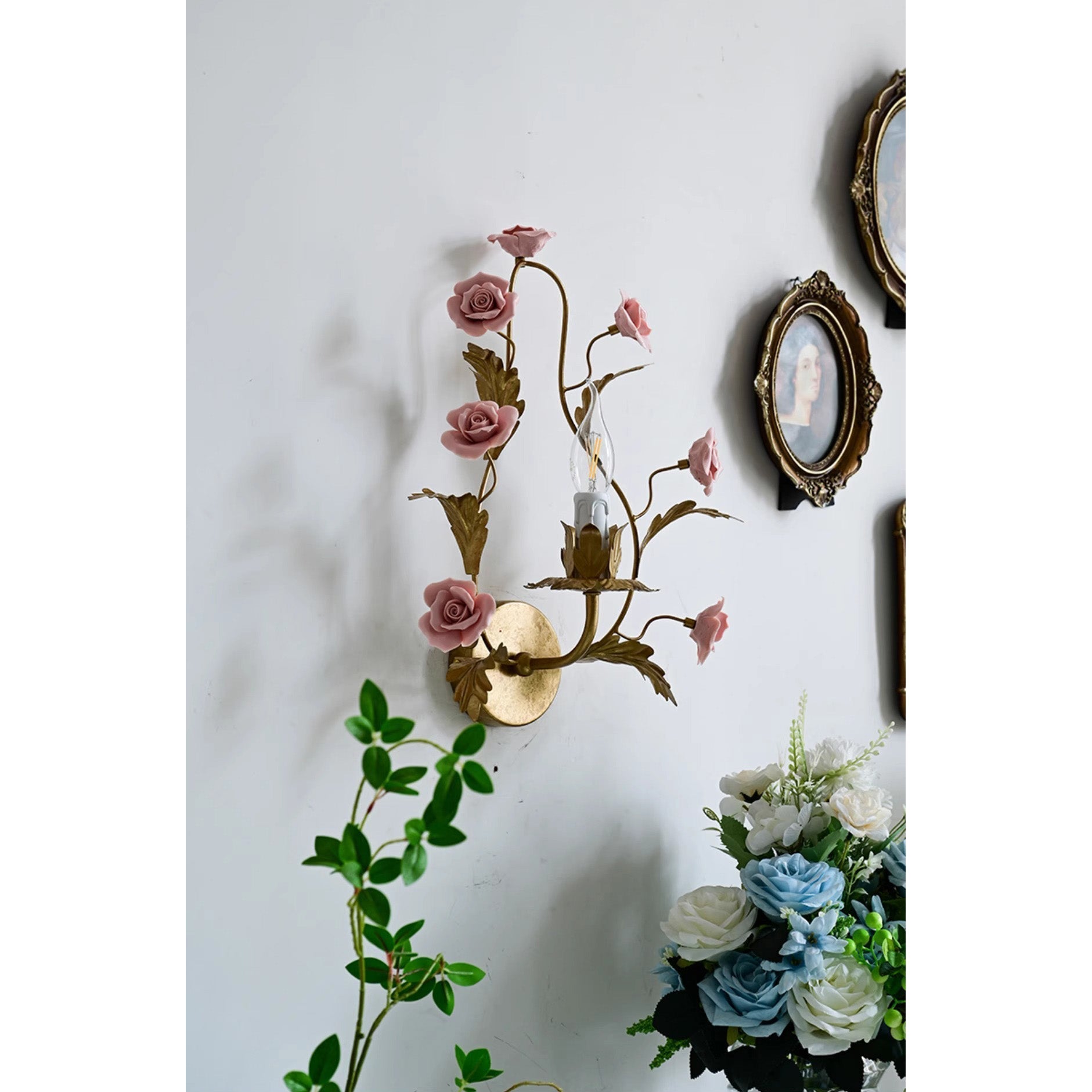 Freyza | Orvara Floral Ceramic Ceramic Wall Light – Bedroom Hallway