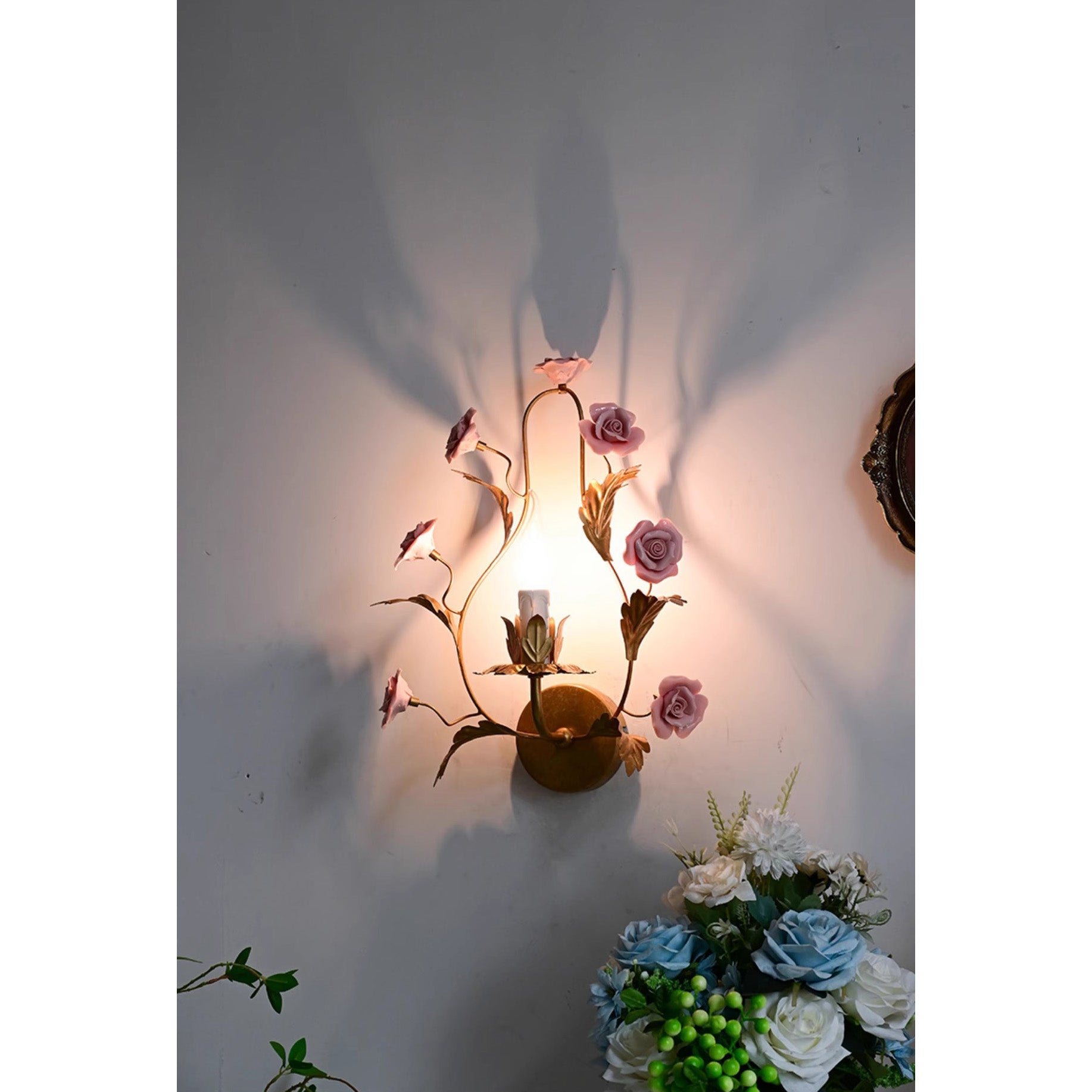 Freyza | Orvara Floral Ceramic Ceramic Wall Light – Bedroom Hallway