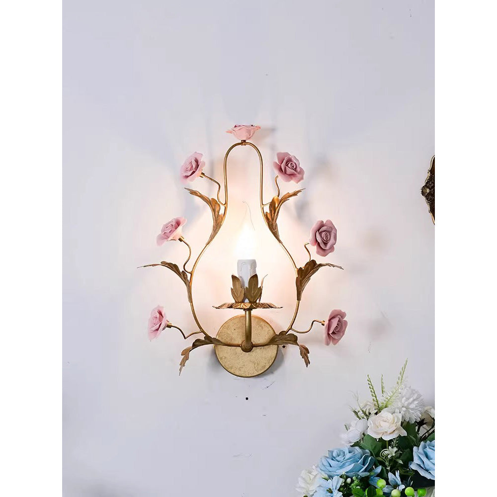 Freyza | Orvara Floral Ceramic Ceramic Wall Light – Bedroom Hallway