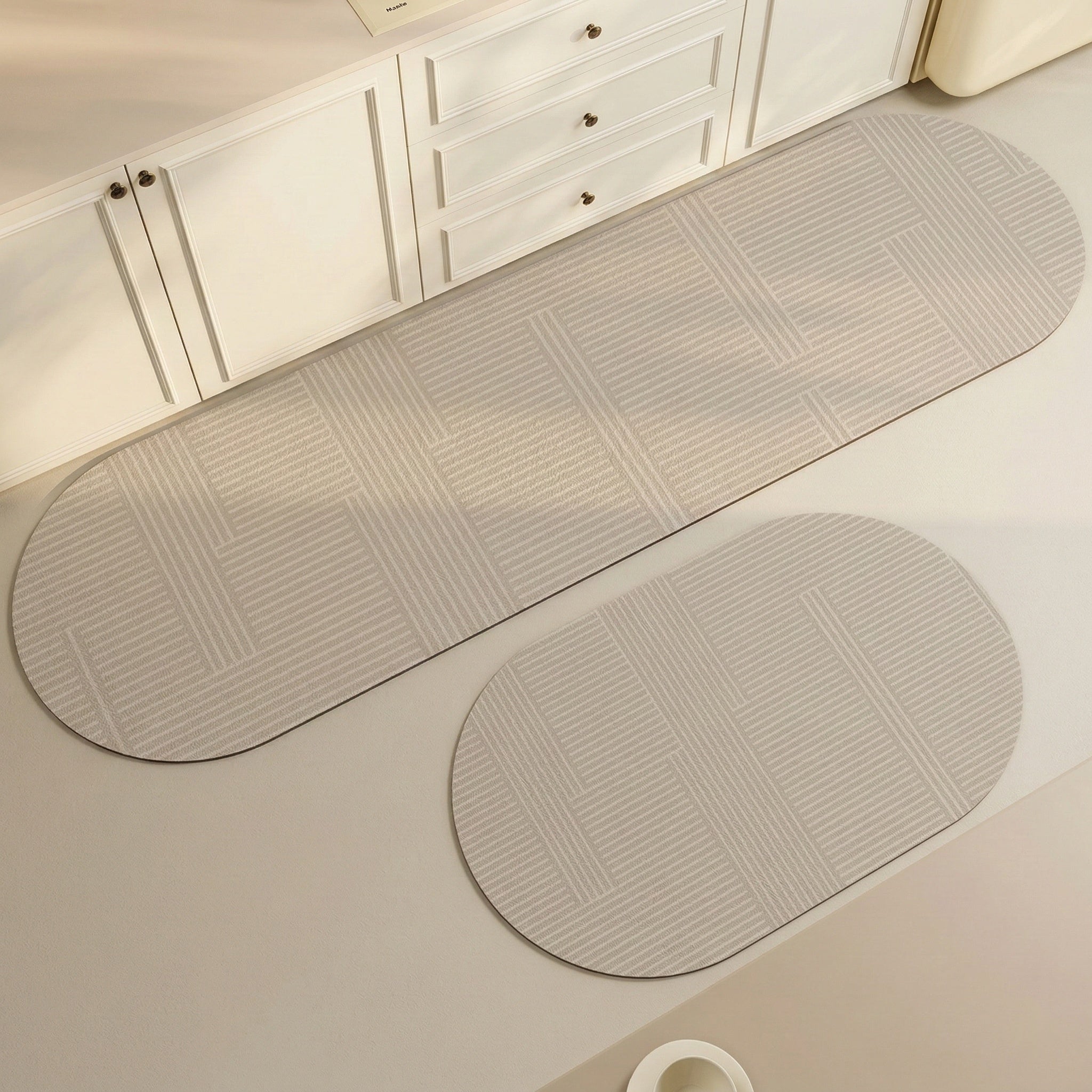 Freyza - Kitchen Floor Rug | Waterproof & Non-Slip Design | Easy-Care Oval Kitchen Rug for Safe Cooking