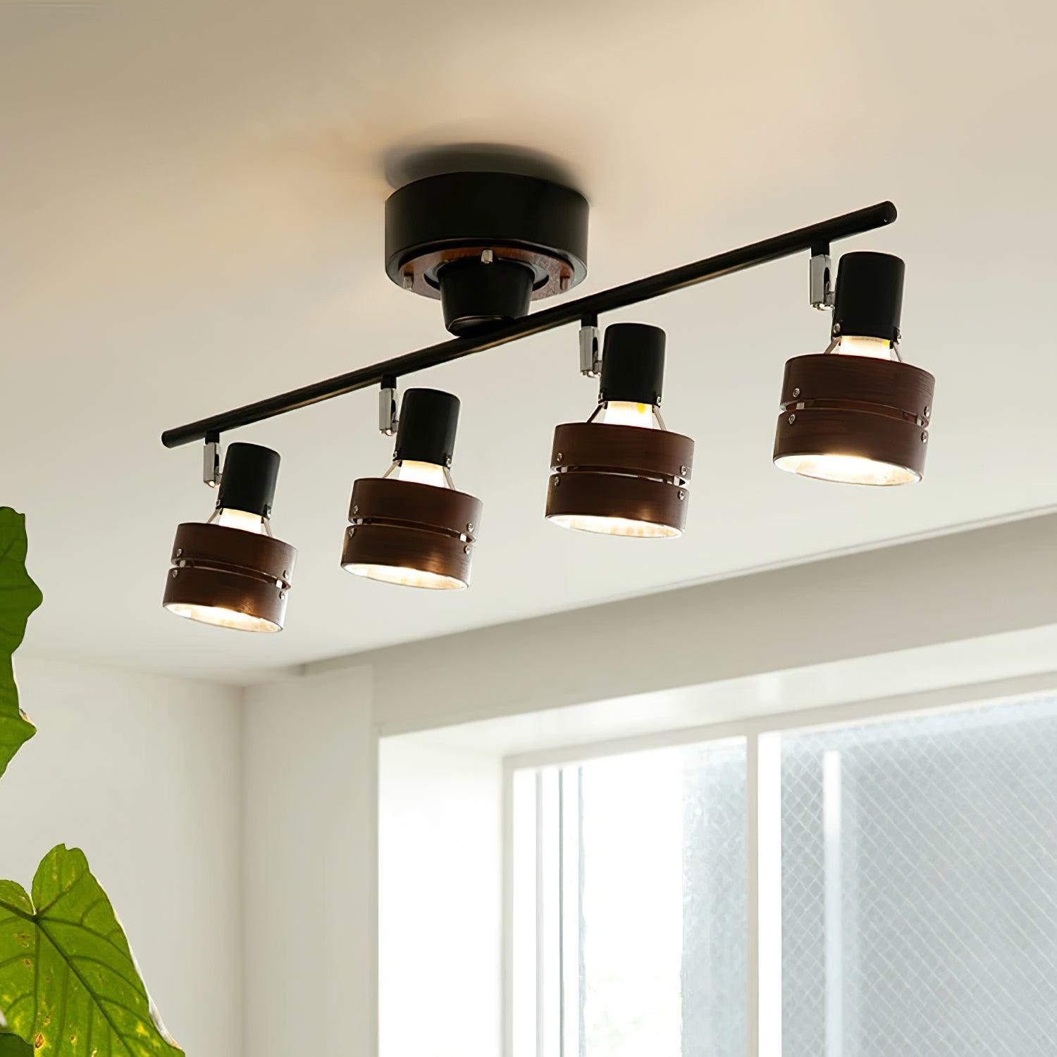 Freyza | Plafonnier Daven réglable à 4 lumières, montage affleurant – chambre, couloir, cuisine