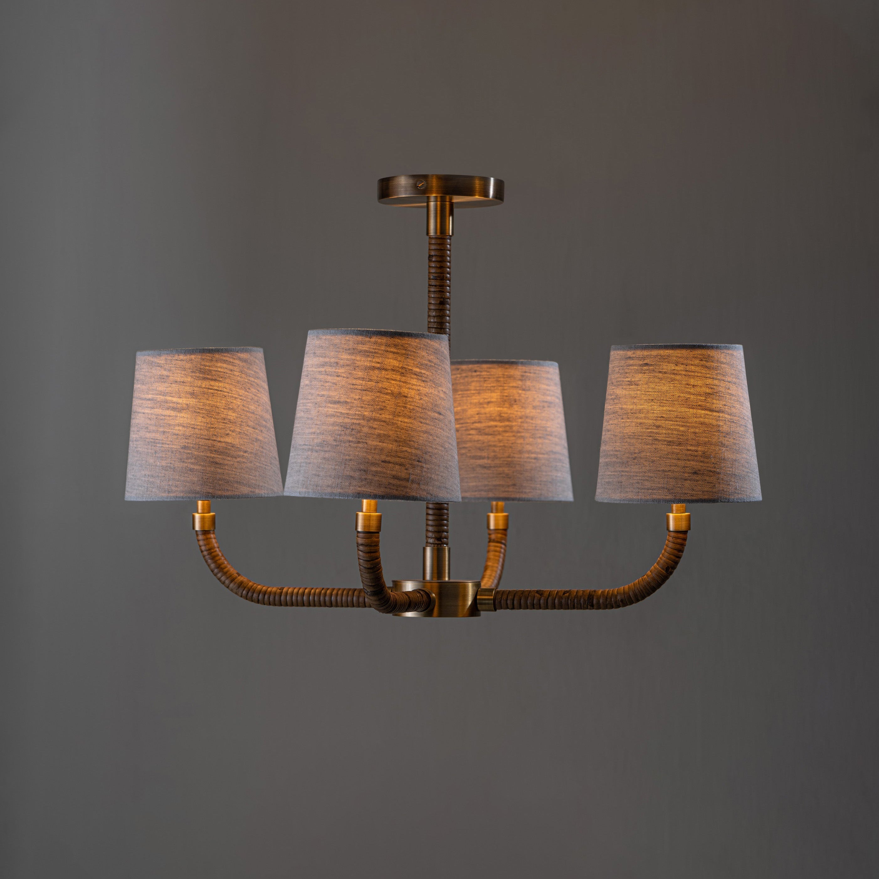 Freyza | Avdoria Vintage-Industrielle goldene Stoff-Pendelleuchte – Industrielles Esszimmer, Wohnzimmer