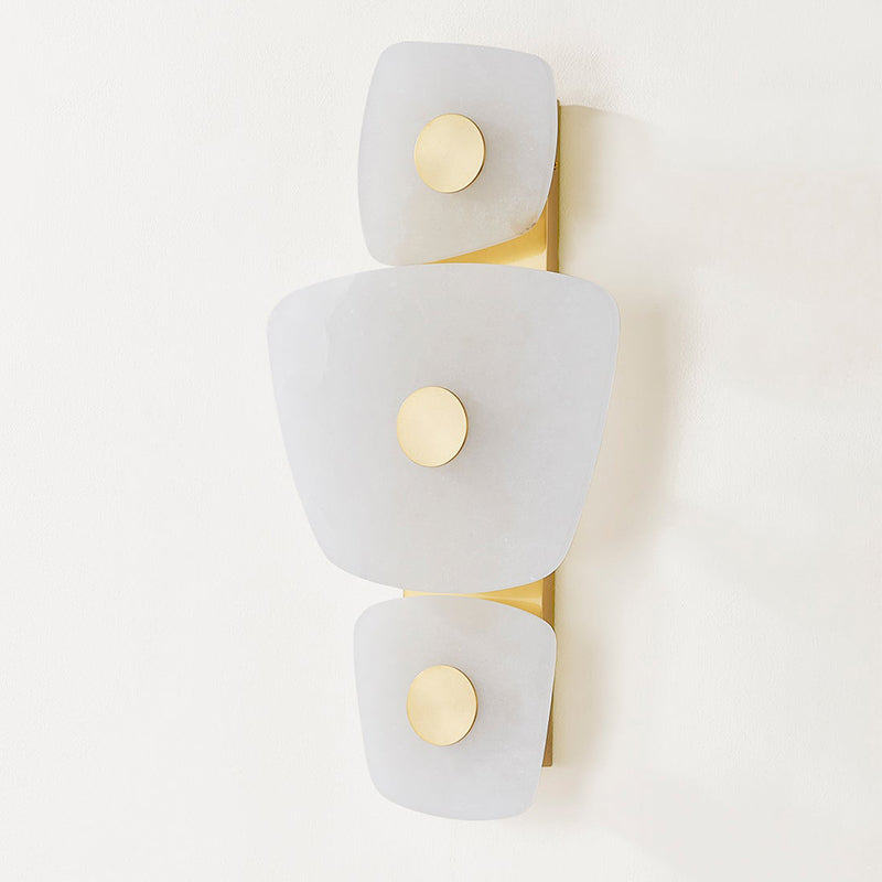Freyza | Itheora Wandleuchte aus Messing und Alabaster – Schlafzimmer, Flur