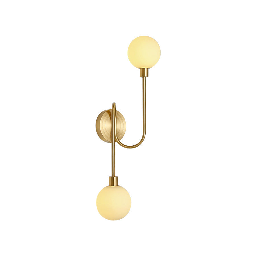 Freyza | Wandleuchte aus Messing und Glas mit Armen – Schlafzimmer, Flur