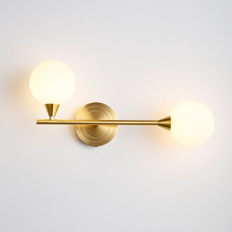 Freyza | Wandleuchte aus Messing und Glas mit Armen – Schlafzimmer, Flur