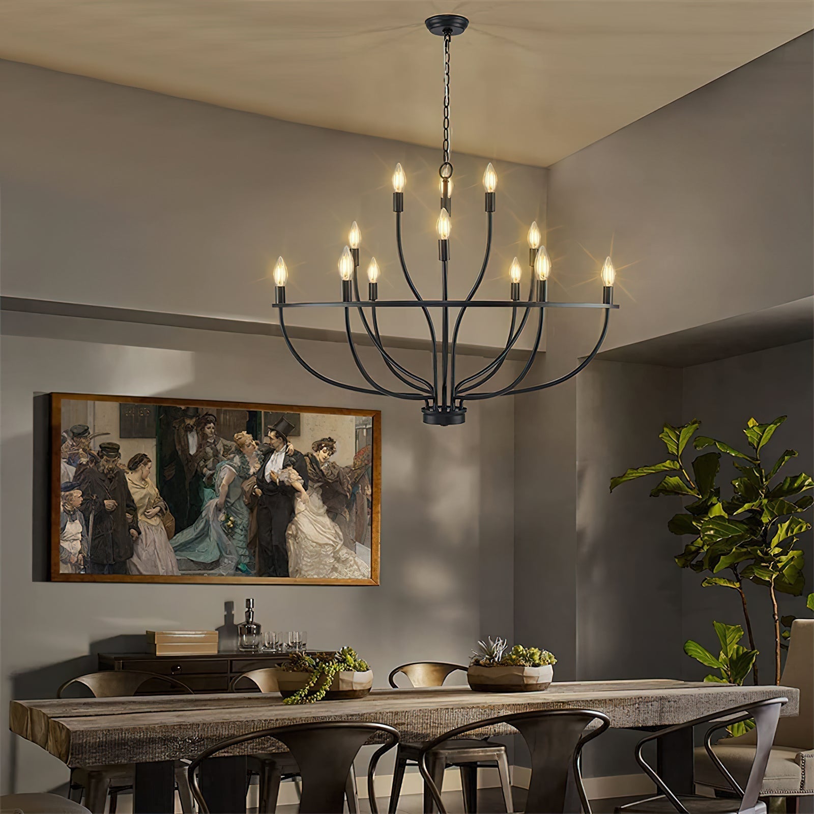 Freyza | Myphaos Vintage Industrial Brass Chandelier – Industrial Dining Room Living Room