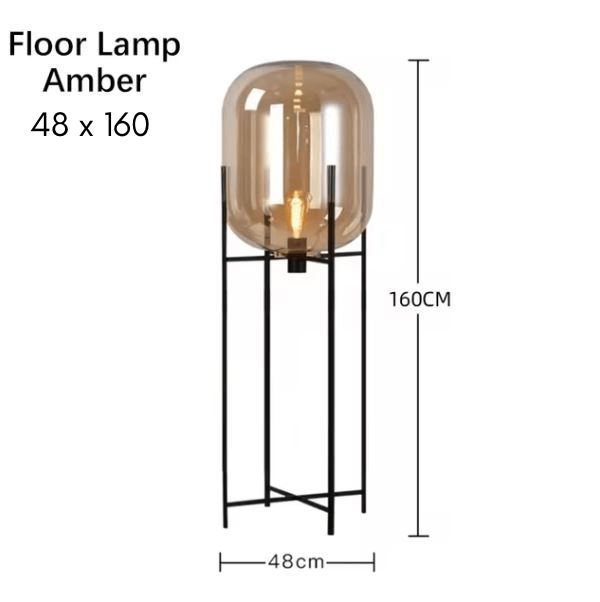 Huescape | Modern Elegant Glass Floor Lamp for Living Room Ambiance 14