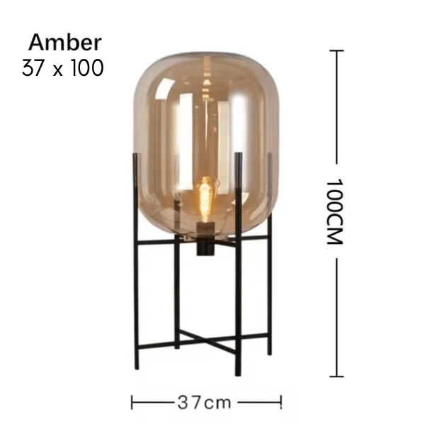 Huescape | Modern Elegant Glass Floor Lamp for Living Room Ambiance 19