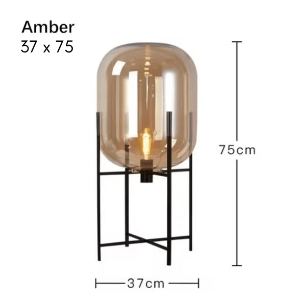 Huescape | Modern Elegant Glass Floor Lamp for Living Room Ambiance 22