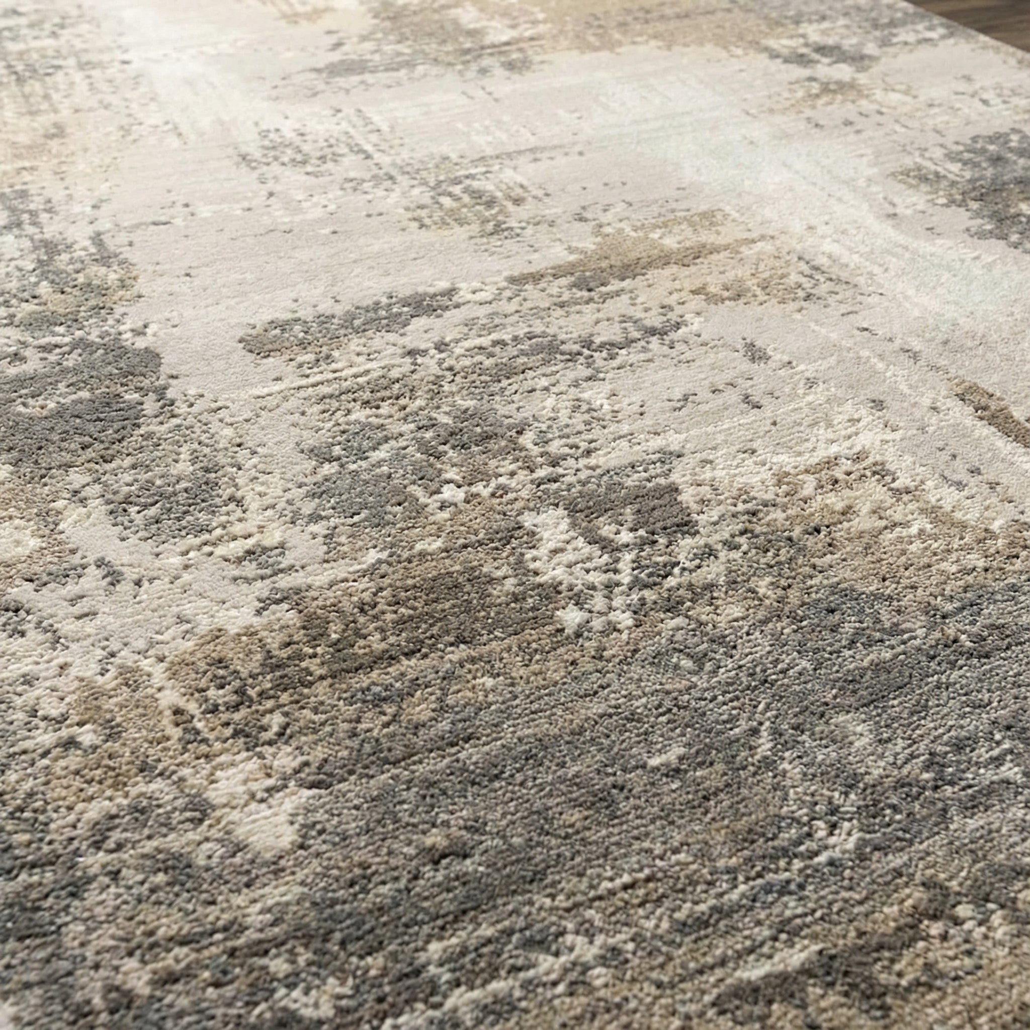 Freyza - Washable Modern Abstract Area Rug – Soft Nimbus