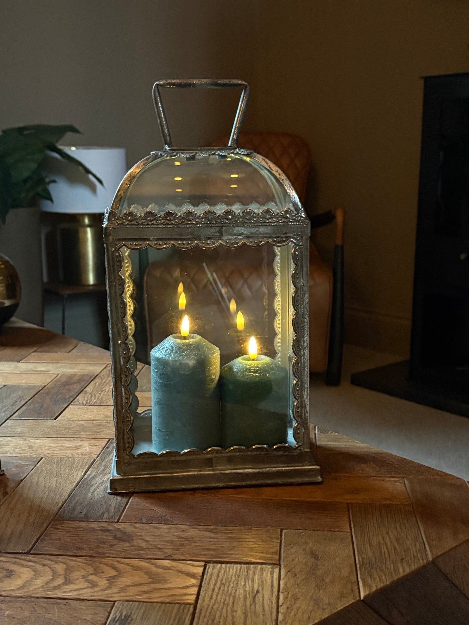 Freyza - Large Rectangle Silver Lantern