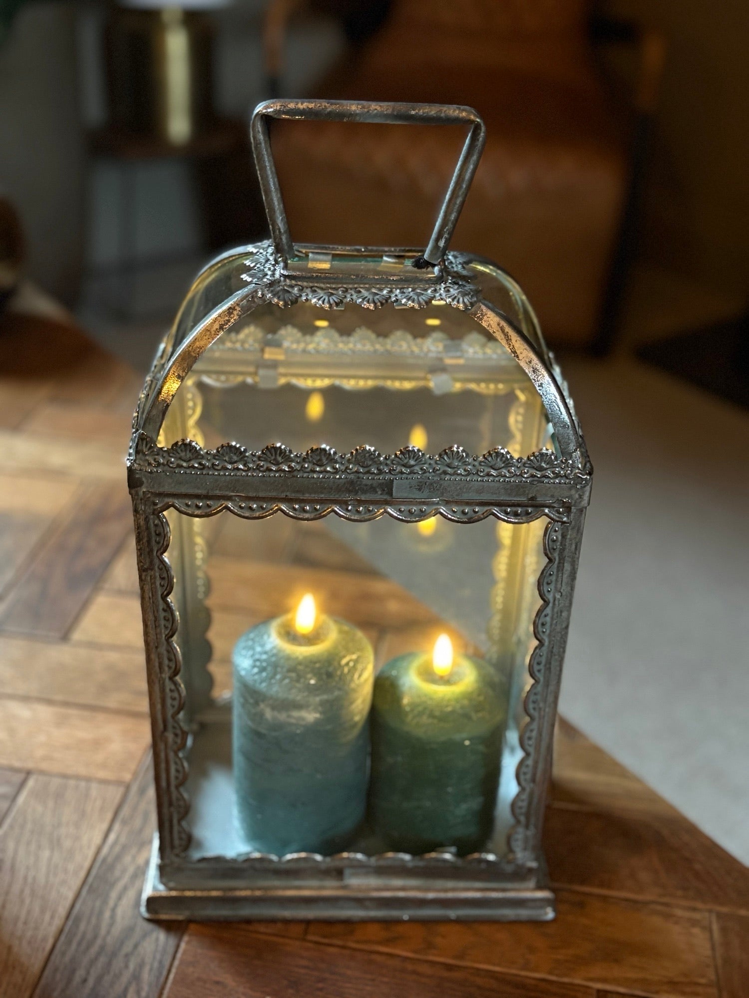 Freyza - Large Rectangle Silver Lantern