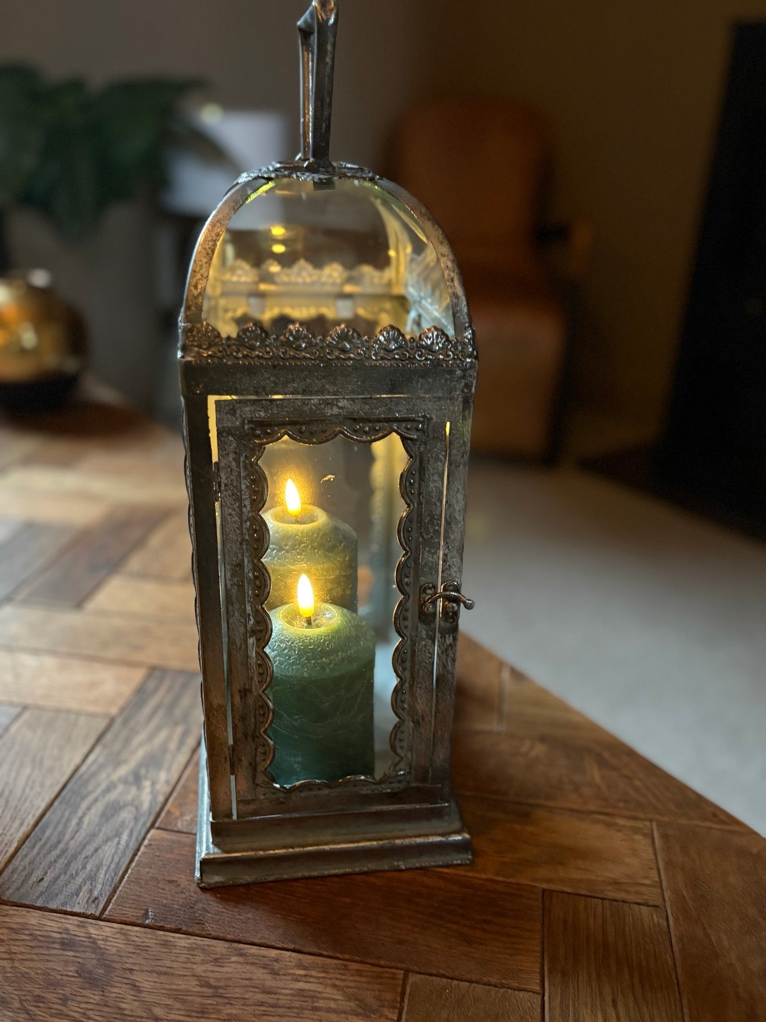 Freyza - Large Rectangle Silver Lantern