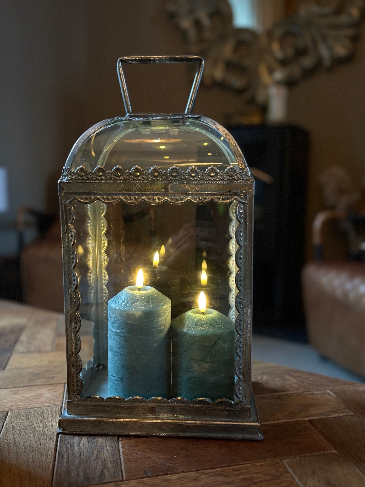 Freyza - Large Rectangle Silver Lantern