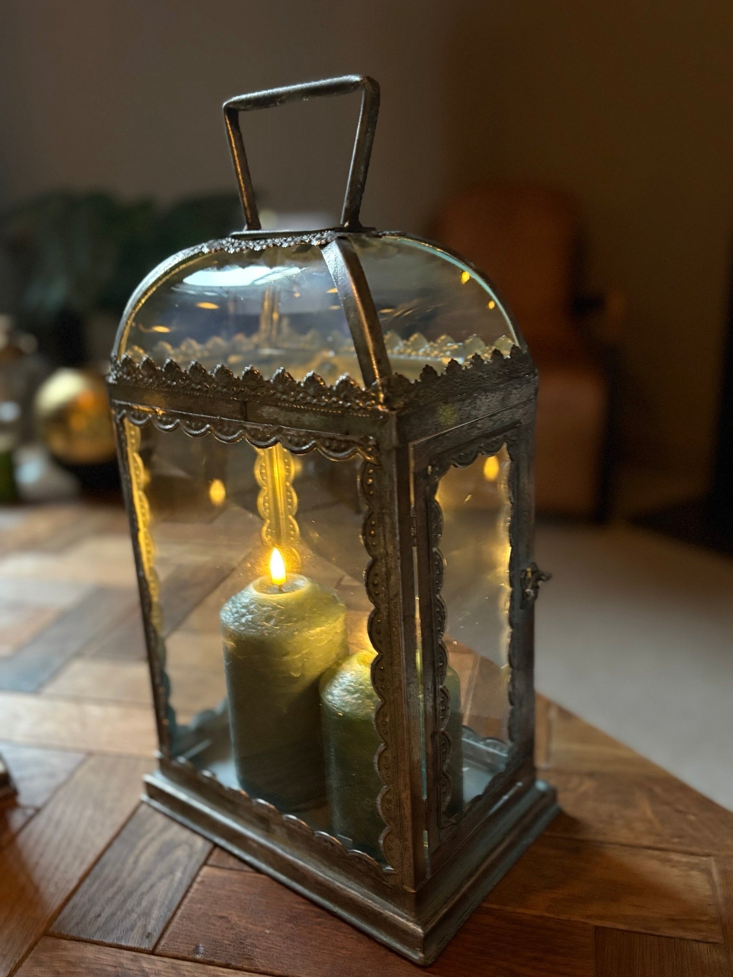 Freyza - Large Rectangle Silver Lantern