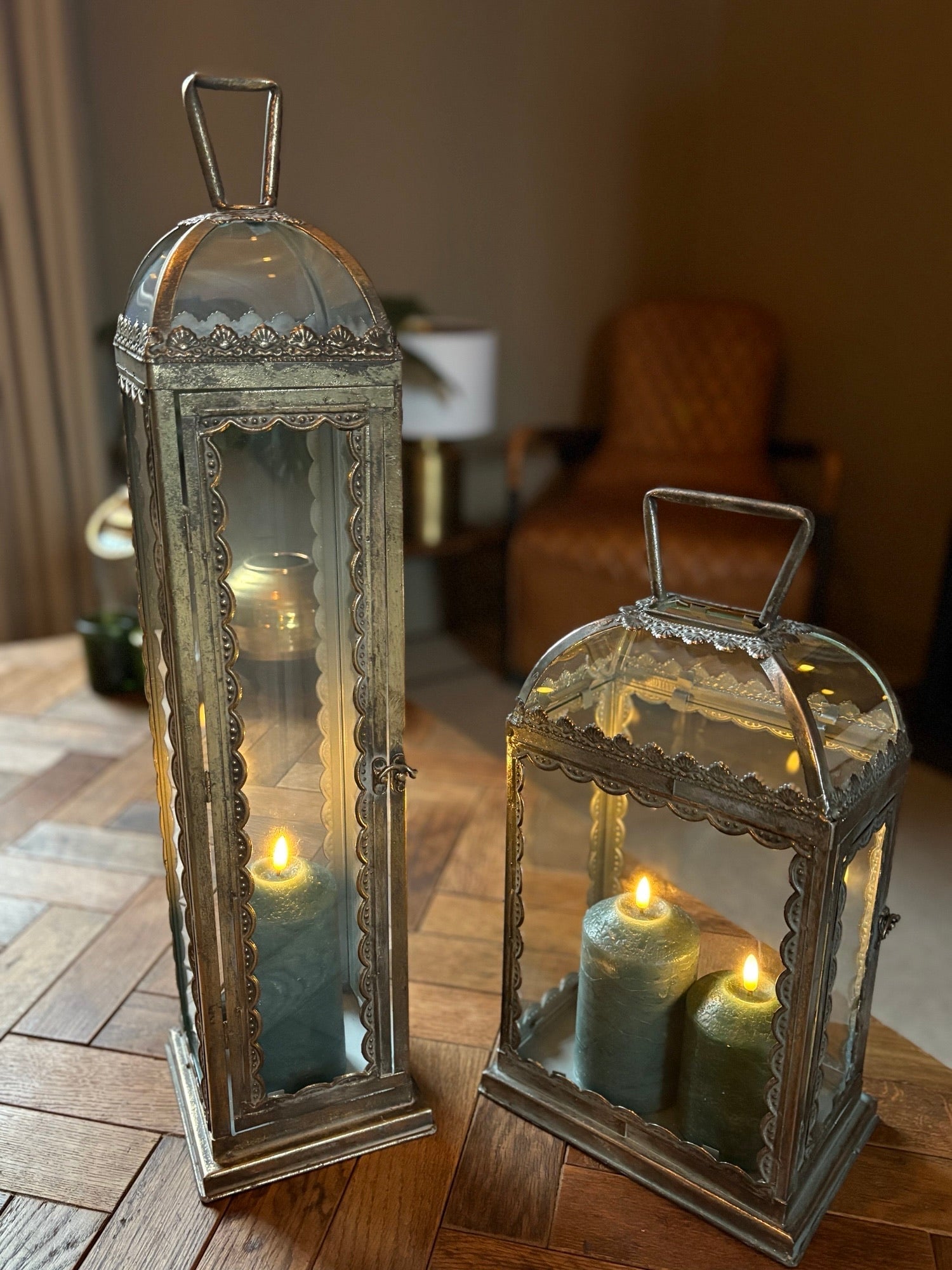 Freyza - Large Rectangle Silver Lantern