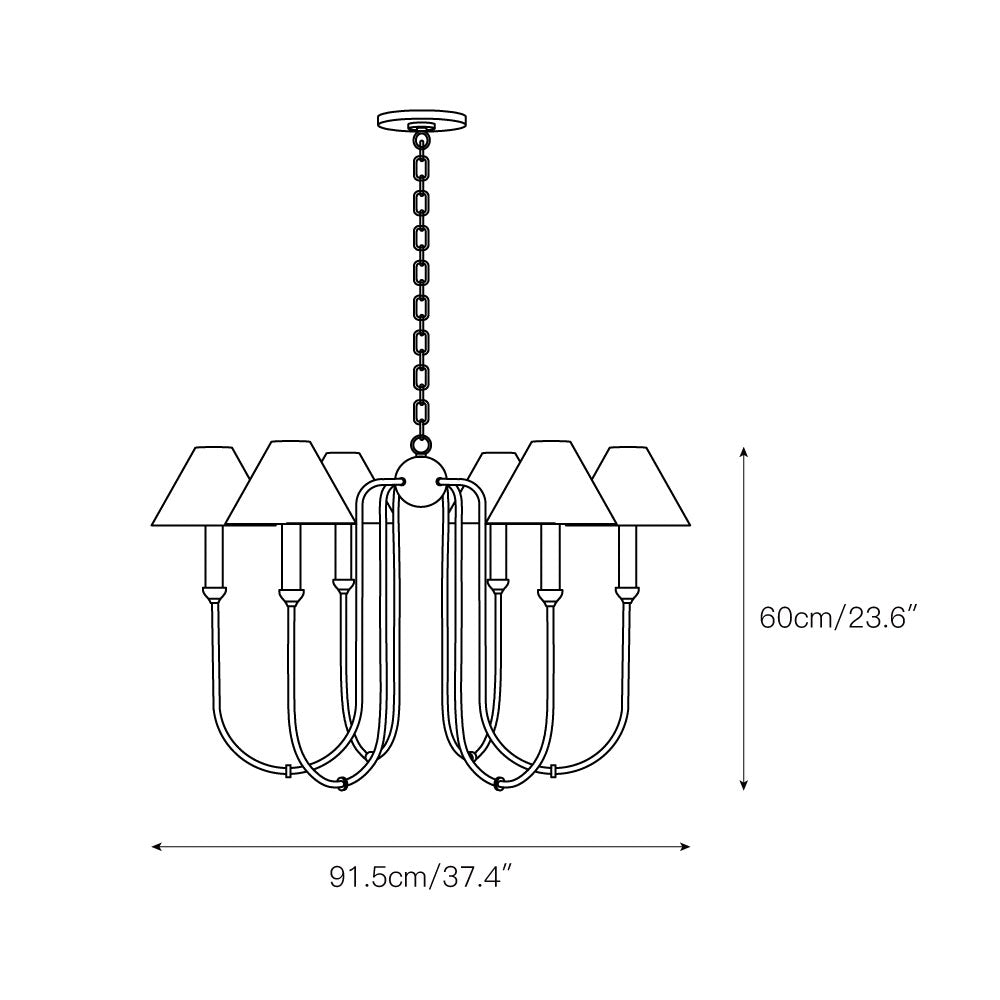 Freyza | Cotalisra Vintage Industrial Fabric Chandelier – Industrial Dining Room Living Room