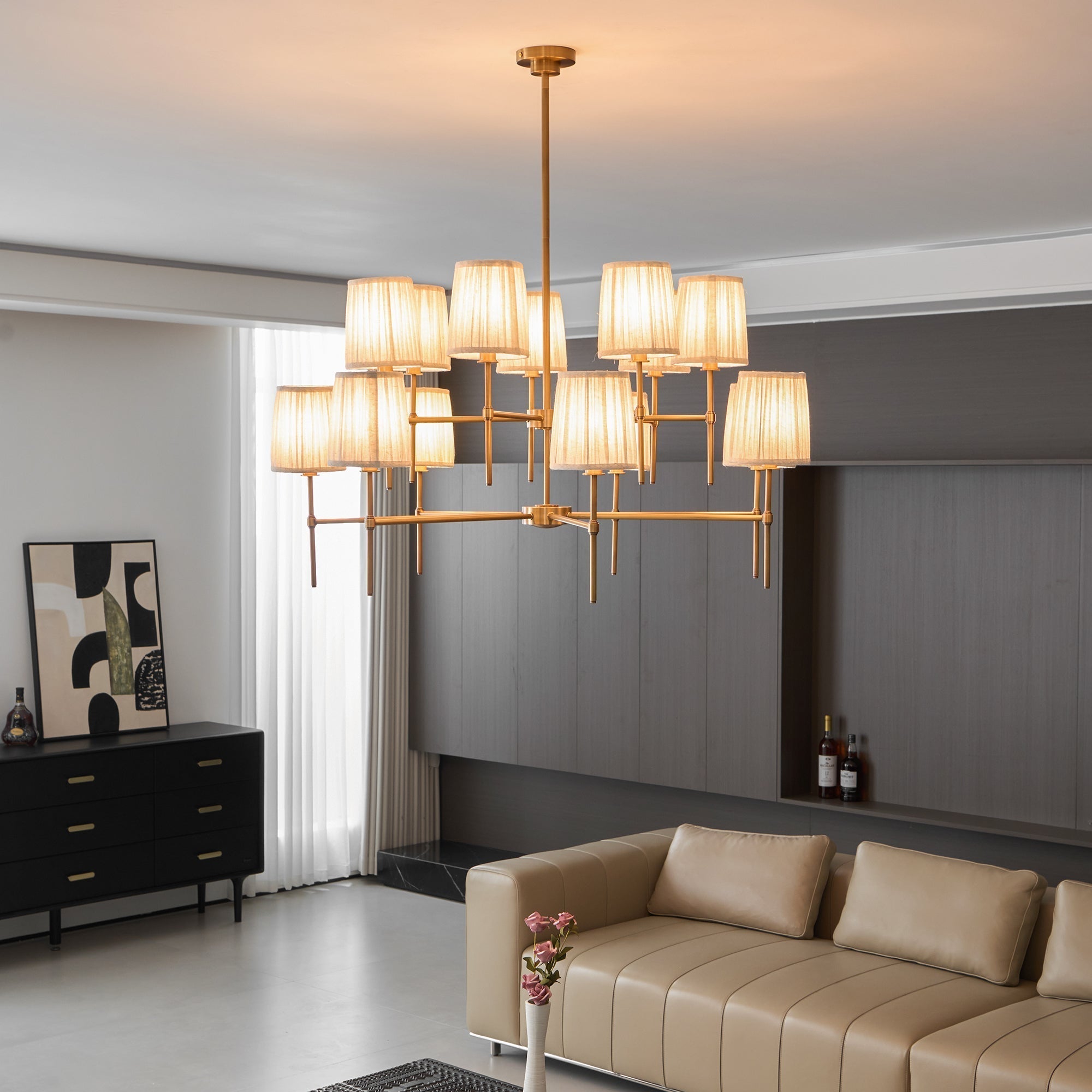 Freyza | Erthaos Elegance Fabric Fabric Chandelier – Dining Room Living Room