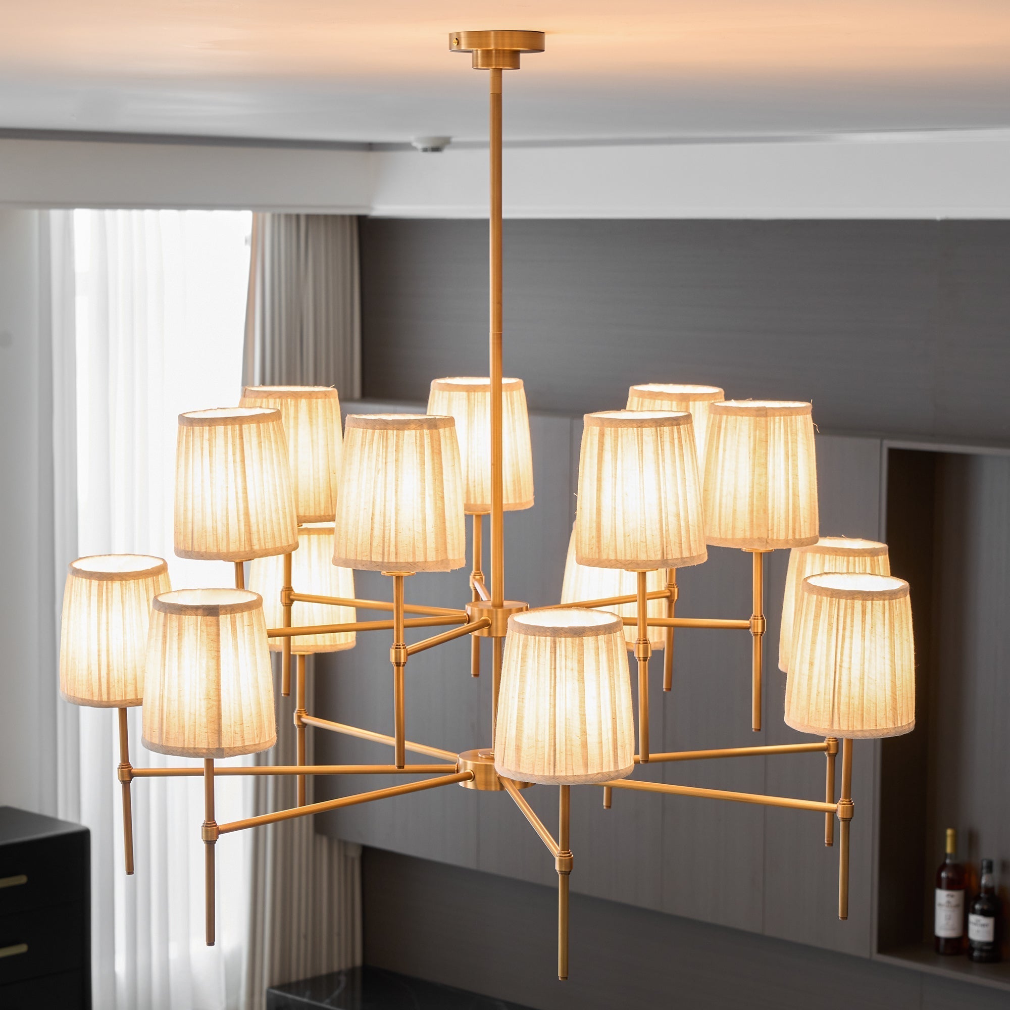 Freyza | Erthaos Elegance Fabric Fabric Chandelier – Dining Room Living Room