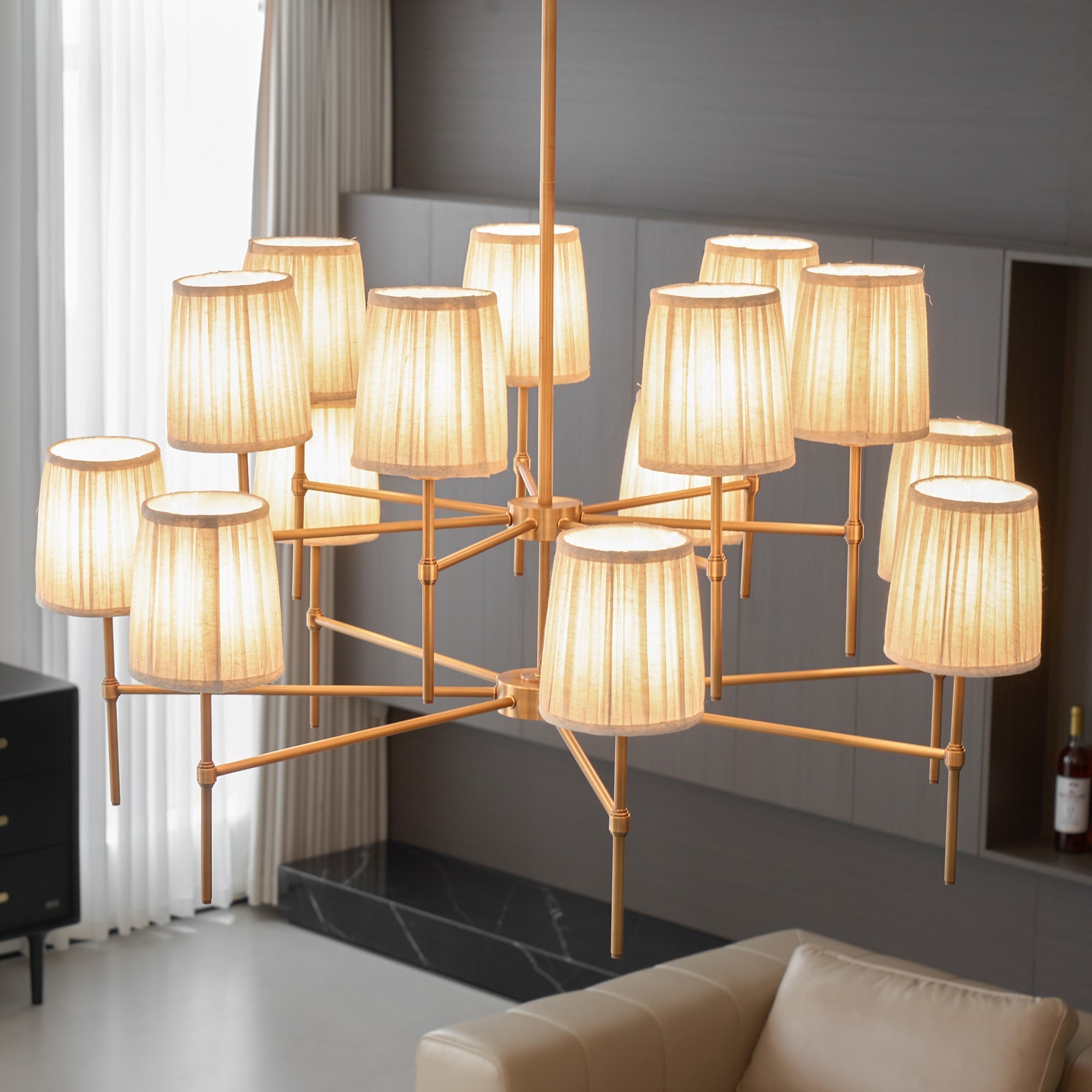 Freyza | Erthaos Elegance Fabric Fabric Chandelier – Dining Room Living Room