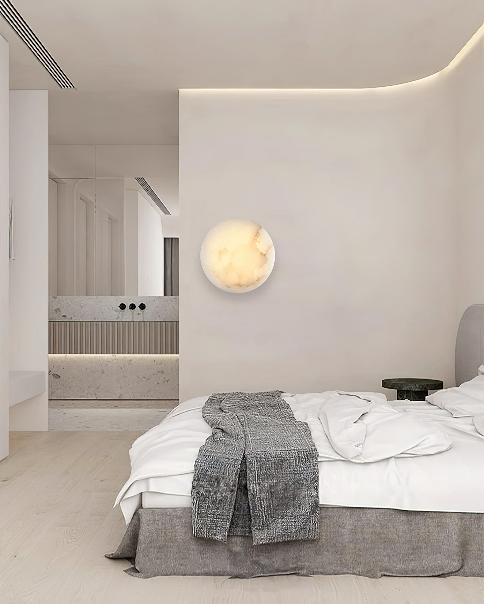 Freyza | Ilvinan Single Alabaster Wall Light – Bedroom Hallway