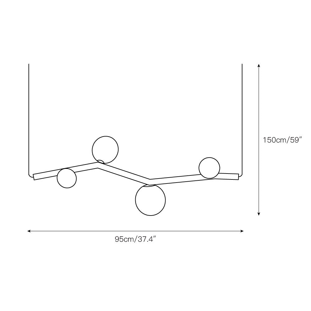 Freyza | Evmirion horizontale Glas-Pendelleuchte – Küche, Esszimmer