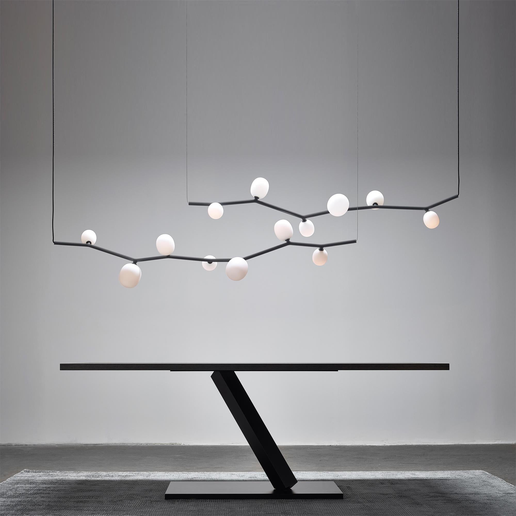 Freyza | Evmirion horizontale Glas-Pendelleuchte – Küche, Esszimmer