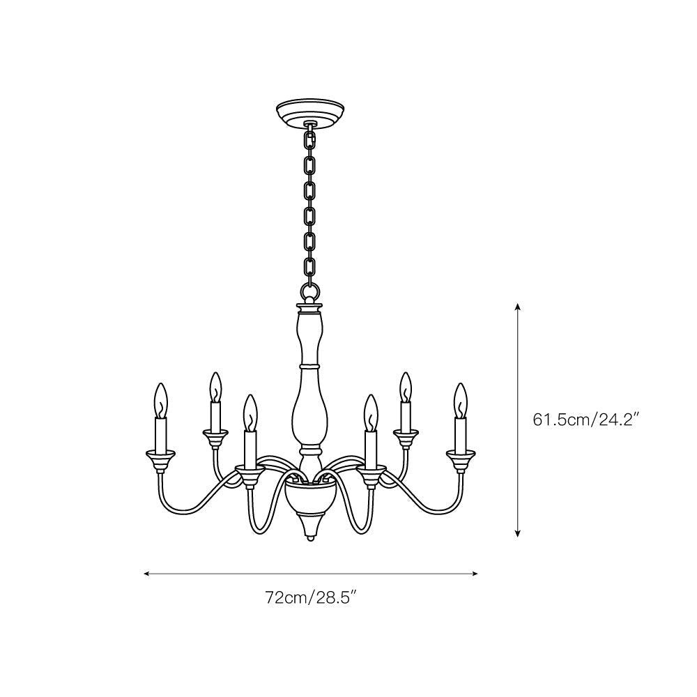 Freyza | Eurloryra Vintage Candle Wood Chandelier – Vintage Dining Room Living Room