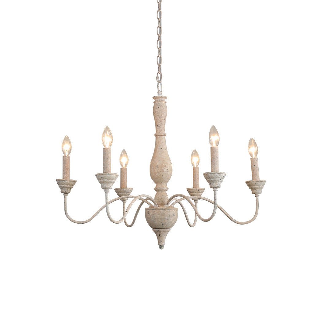 Freyza | Eurloryra Vintage Candle Wood Chandelier – Vintage Dining Room Living Room