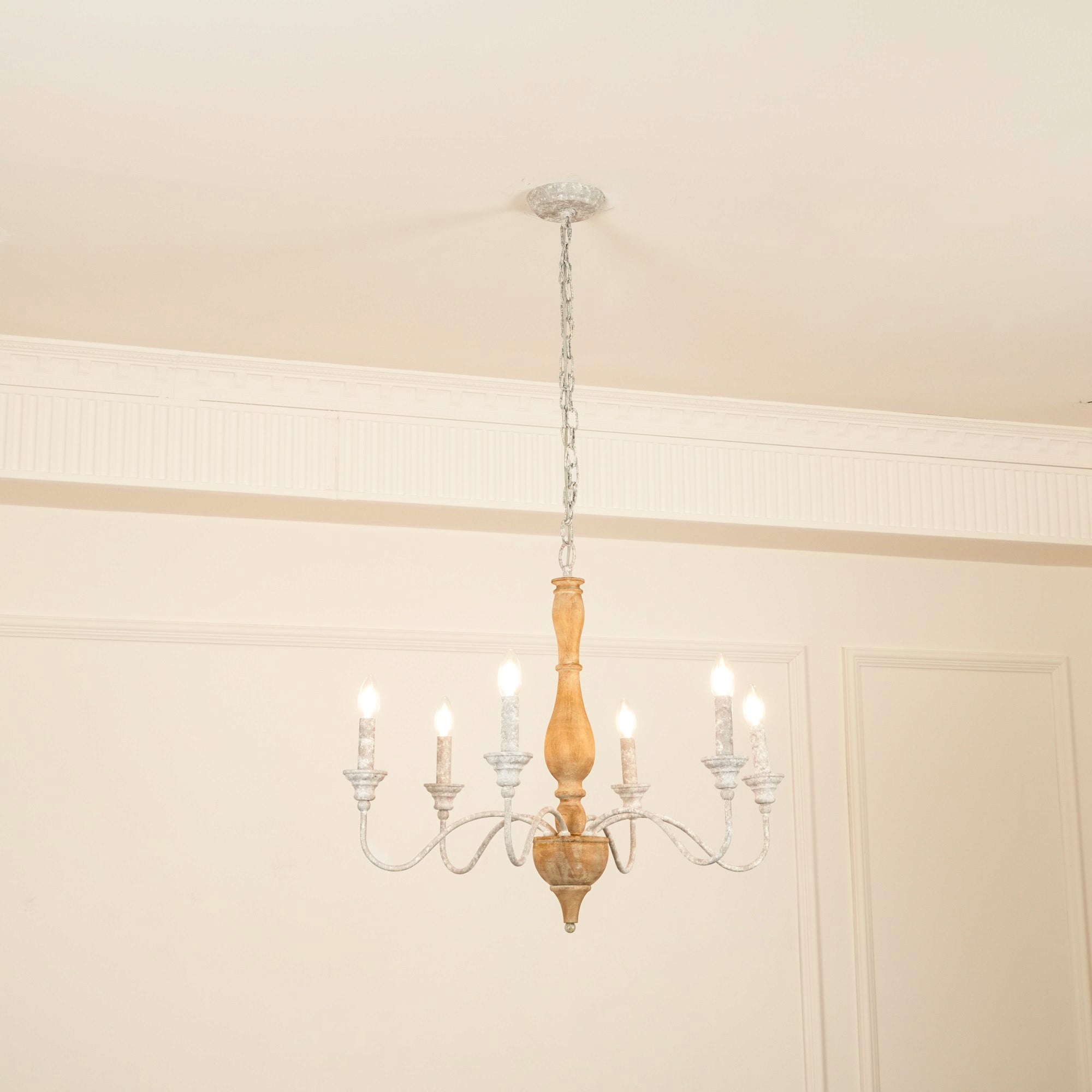 Freyza | Eurloryra Vintage Candle Wood Chandelier – Vintage Dining Room Living Room