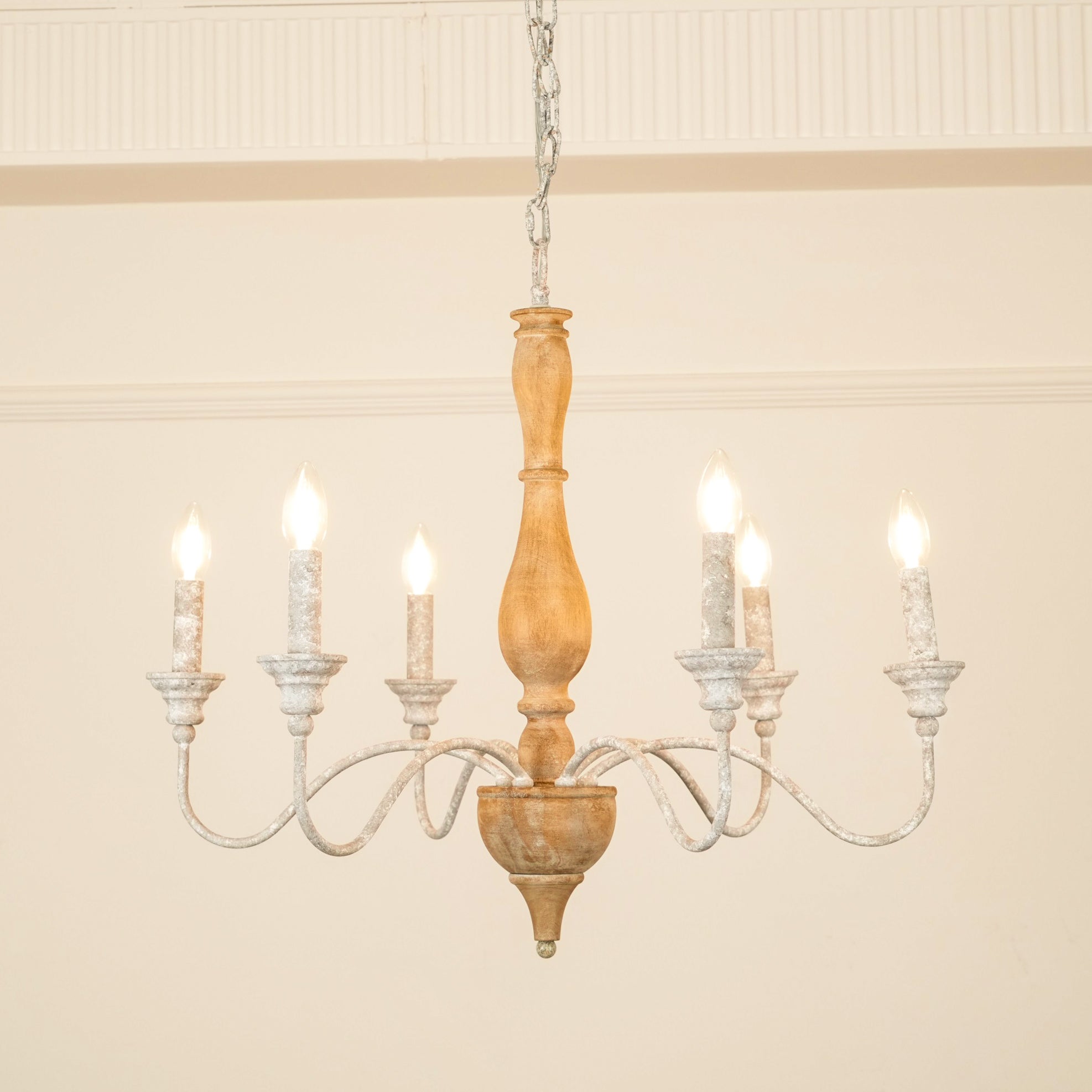 Freyza | Eurloryra Vintage Candle Wood Chandelier – Vintage Dining Room Living Room