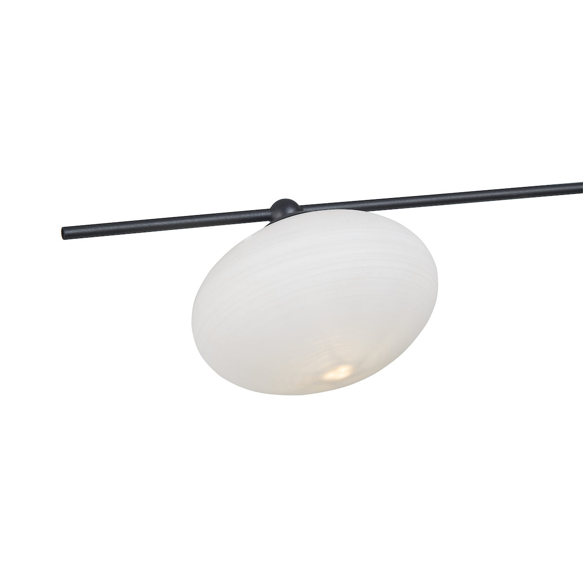 Freyza - Dar Jasper 3 Light Semi Flush Matt Black Opal glass
