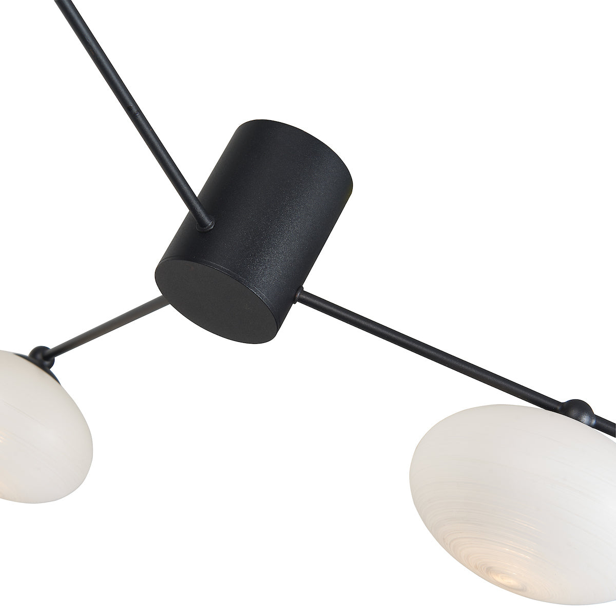 Freyza - Dar Jasper 3 Light Semi Flush Matt Black Opal glass